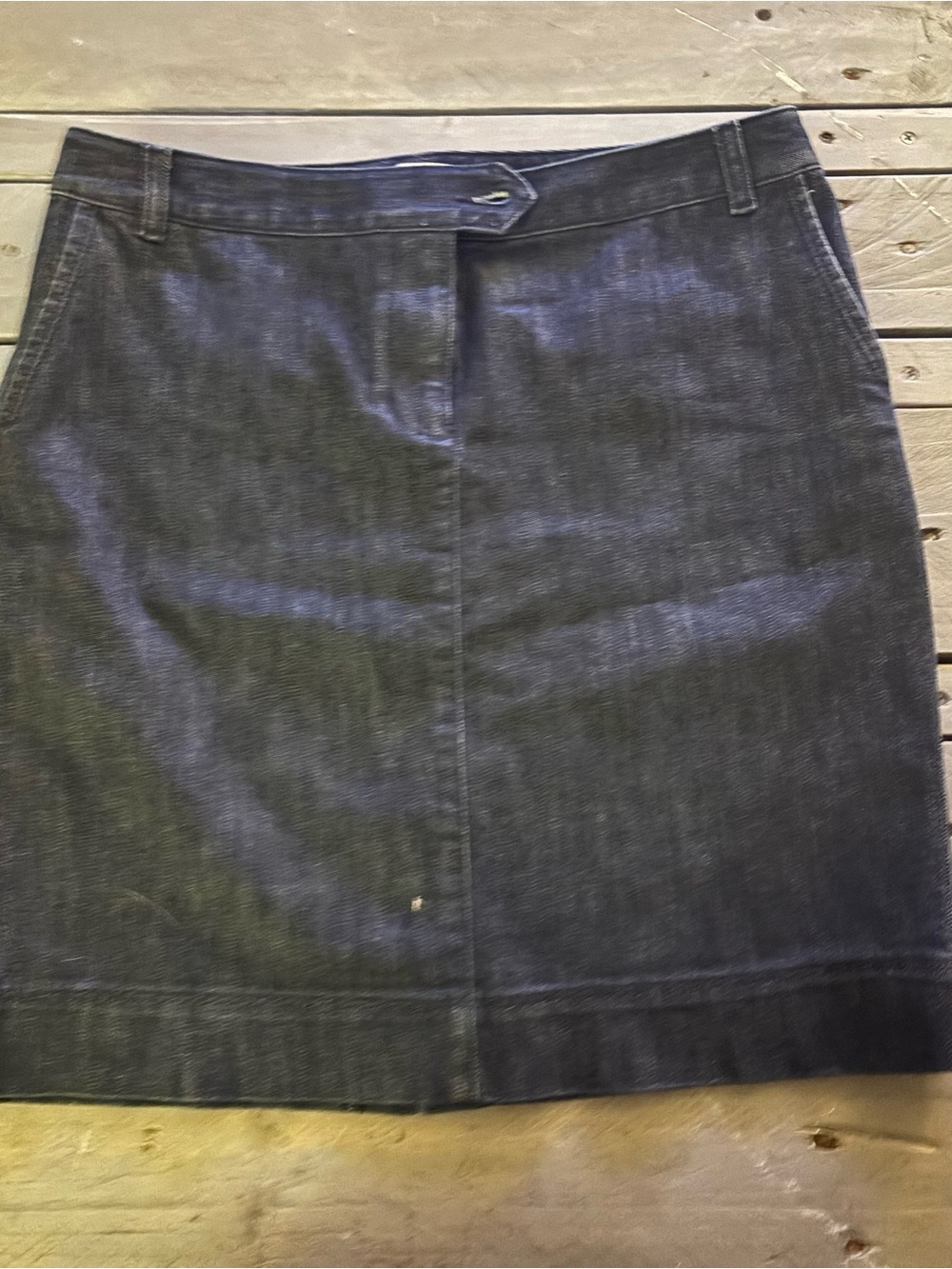 Loft Classic Dark Blue Denim Skirt - Women's Pencil Style Size 8